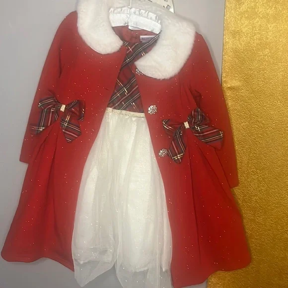 Girls holiday dress & coat ❤️ - Picture 1 of 4